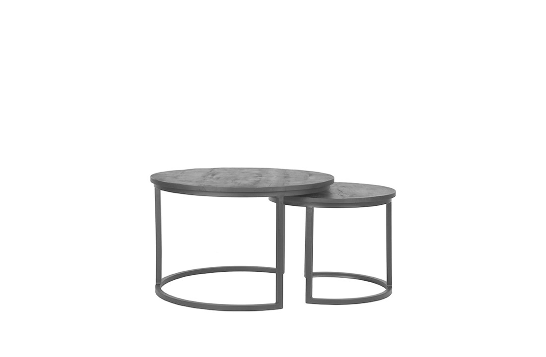 LABEL51 Salontafel Double - Zwart - Mangohout