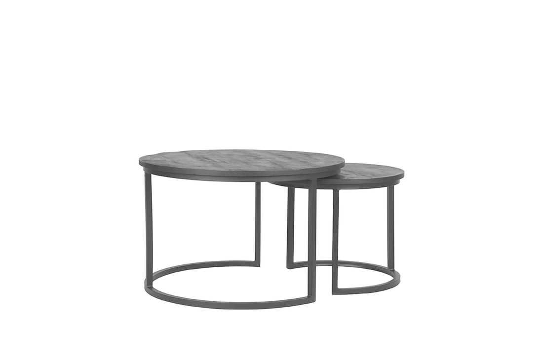 LABEL51 Salontafel Double - Zwart - Mangohout