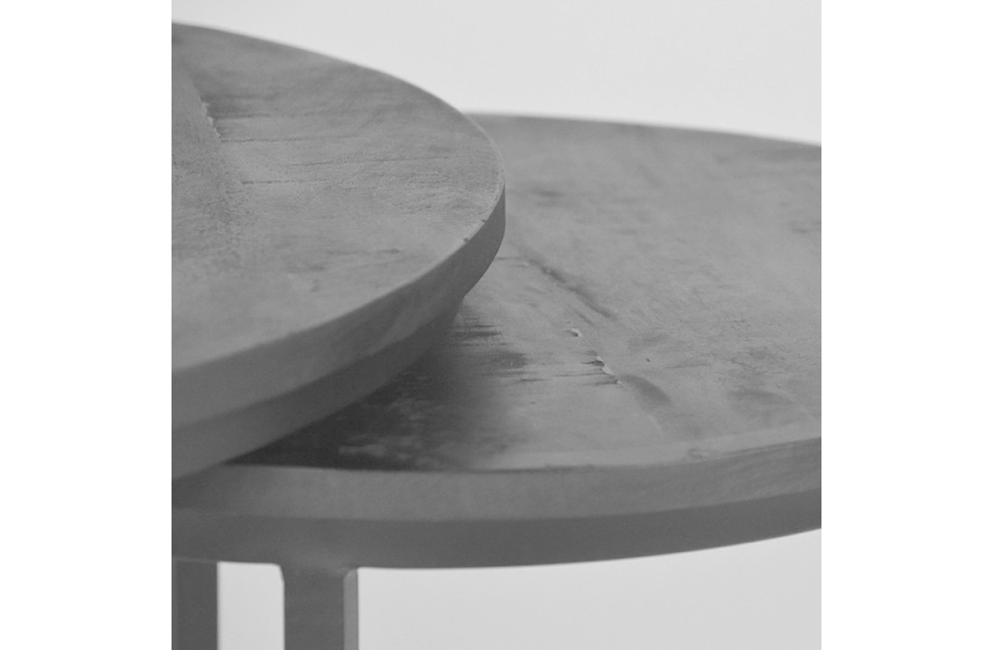 LABEL51 Salontafel Double - Zwart - Mangohout