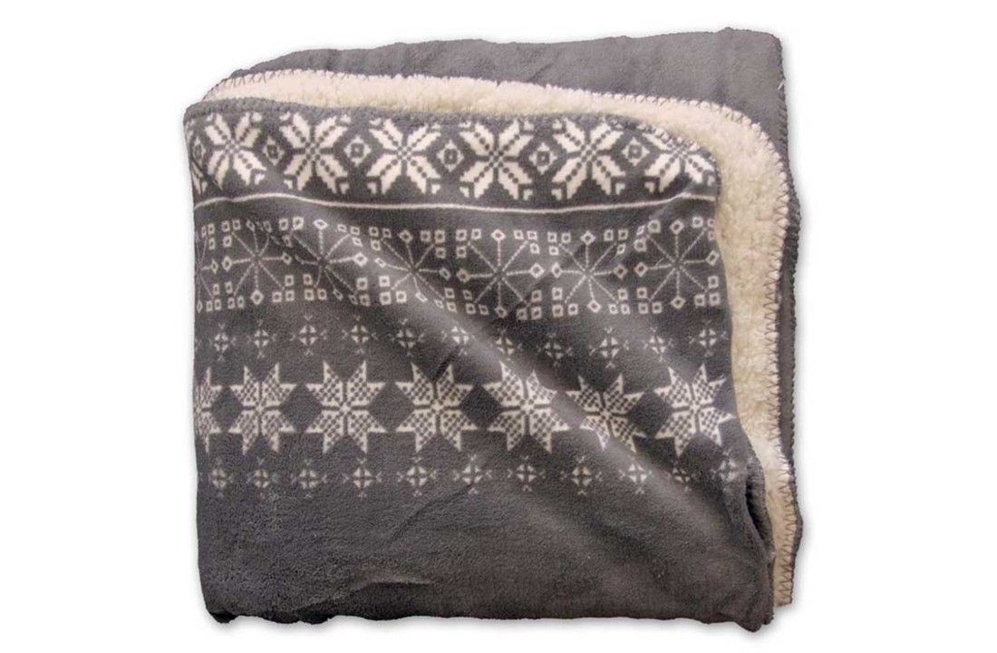 Unique Living | Snowflake plaid 130x160cm grijs | Kussen woonkamer of slaapkamer