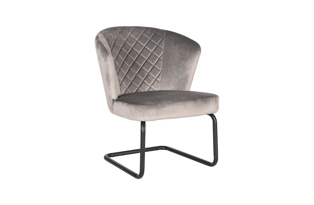 LABEL51 Fauteuil Flow - Grijs - Fluweel