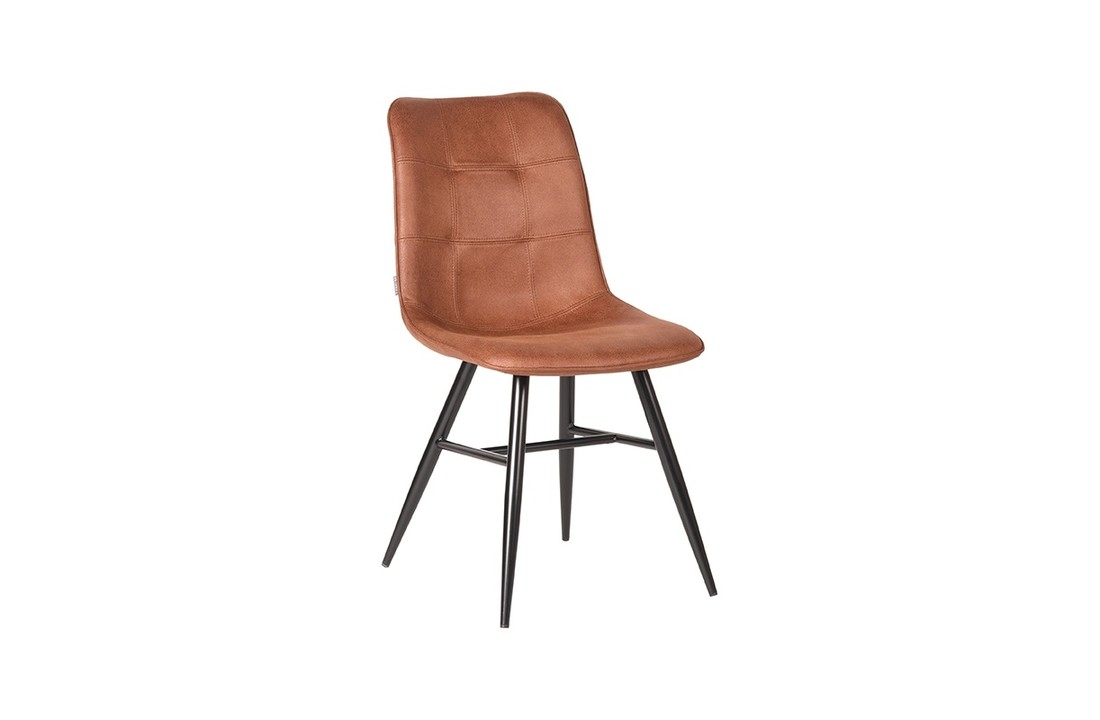 LABEL51 Eetkamerstoel Otis - Cognac - Microfiber