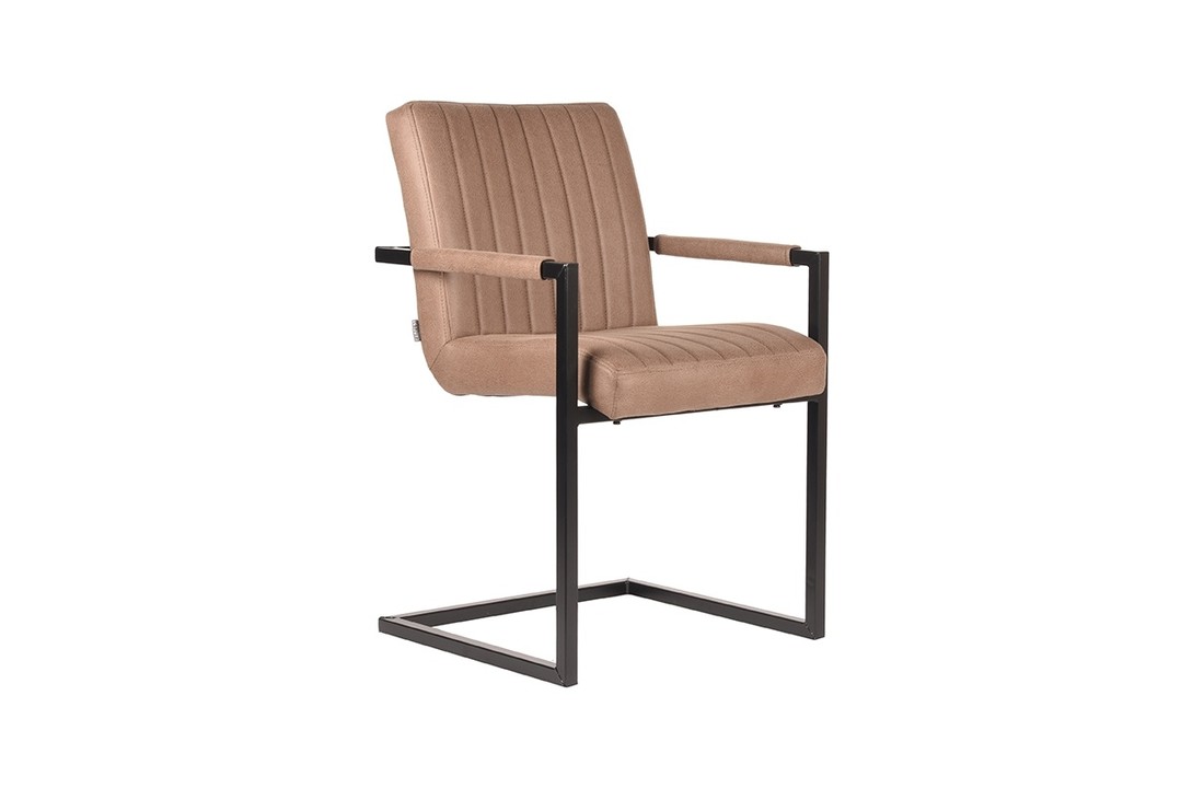 LABEL51 Eetkamerstoel Milo - Stone - Microfiber