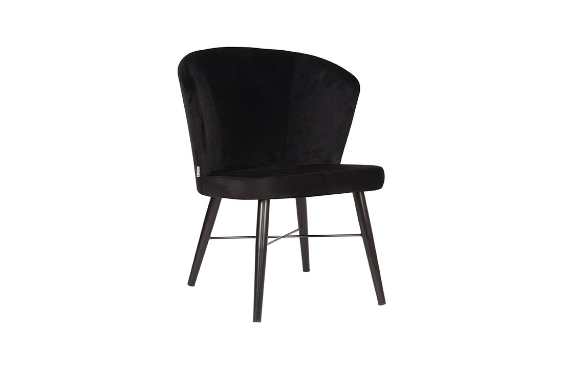 LABEL51 Fauteuil Wave - Zwart - Fluweel
