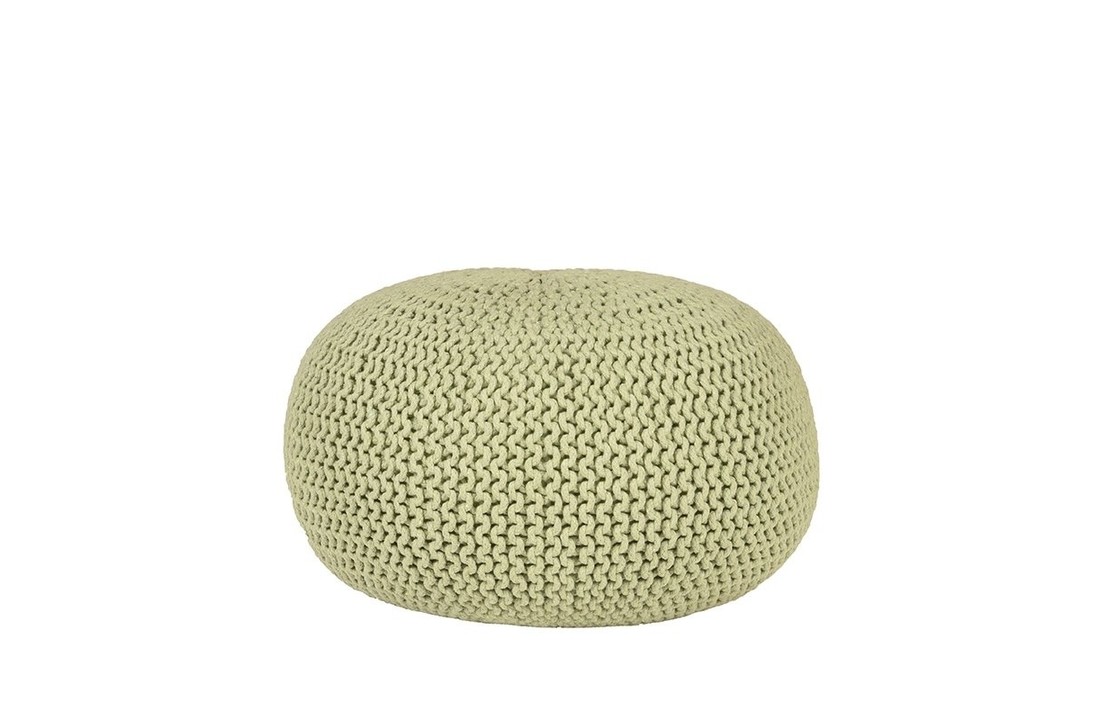 LABEL51 Poef Knitted - Groen - Katoen - L