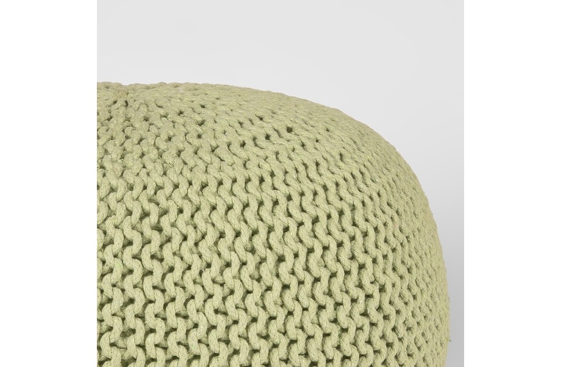 LABEL51 Poef Knitted - Groen - Katoen - L