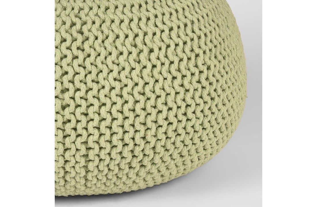 LABEL51 Poef Knitted - Groen - Katoen - L