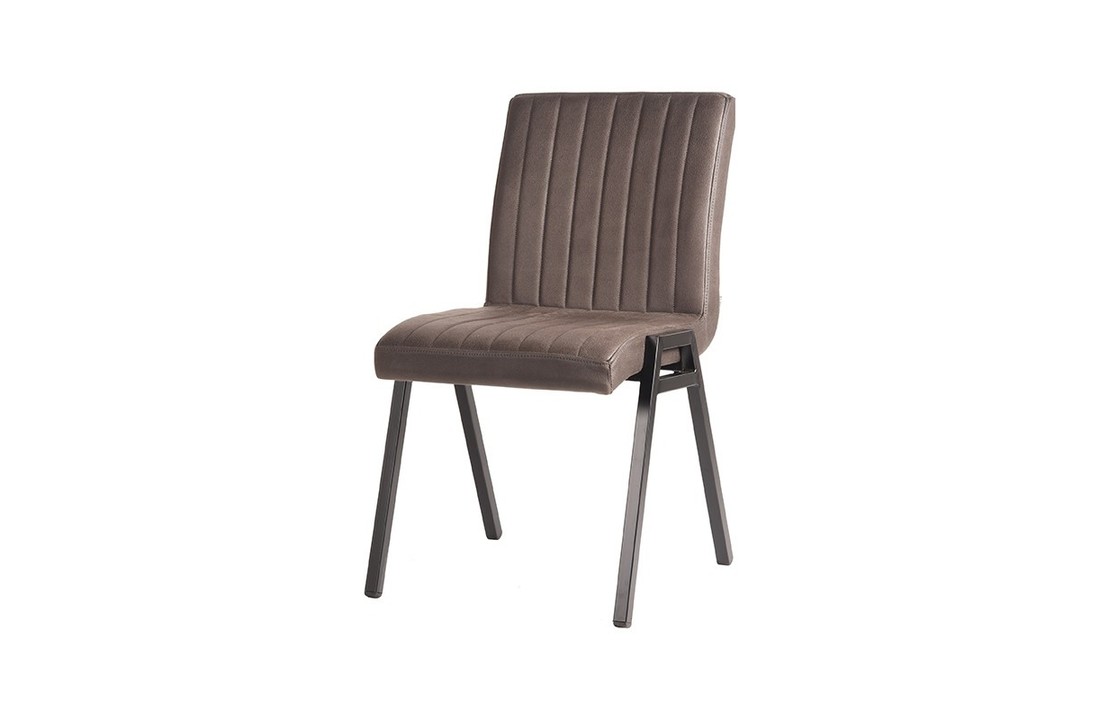 LABEL51 Eetkamerstoel Matz - Antraciet - Microfiber