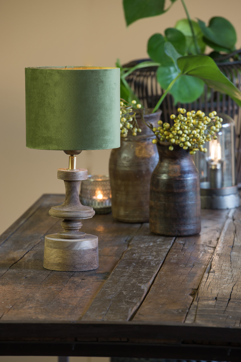 Light & Living - Lampenkap VELOURS - 20x20x15 - Groen