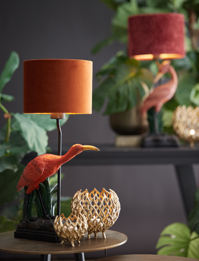 Light & Living - Lampenkap VELOURS - 25x25x18 - Oranje