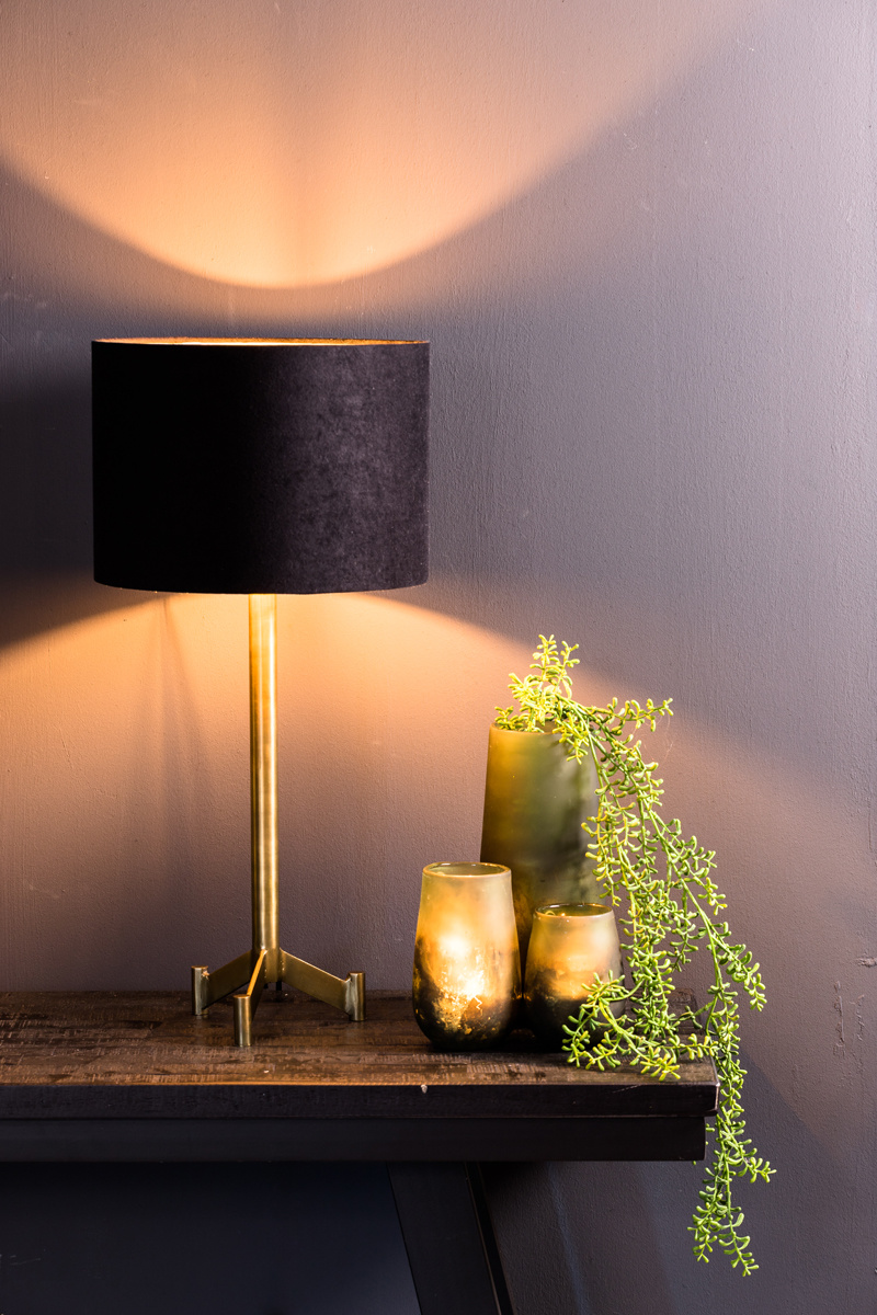 Light & Living - Lampenkap VELOURS - 25x25x18 - Zwart