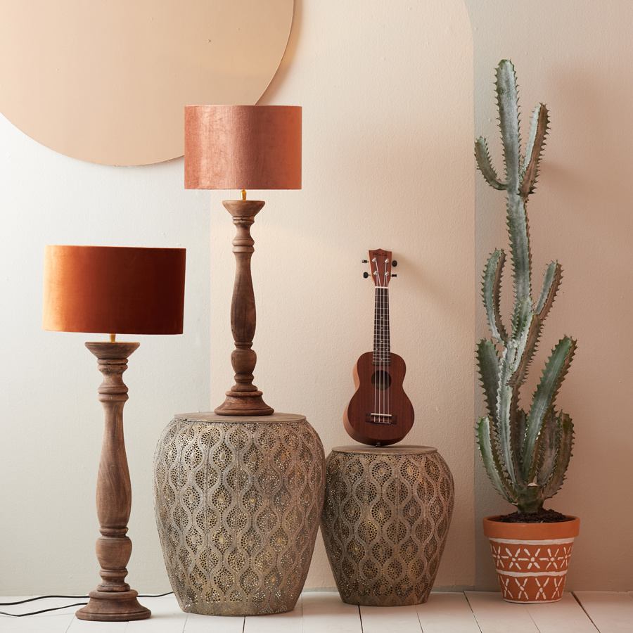 Light & Living - Lampenkap VELOURS - 30x30x21 - Oranje