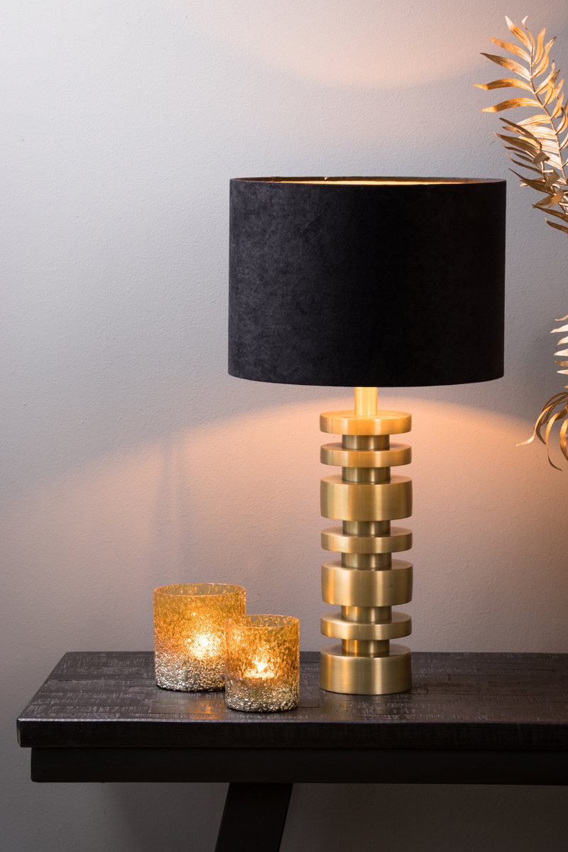 Light & Living - Lampenkap VELOURS - 30x30x21 - Zwart