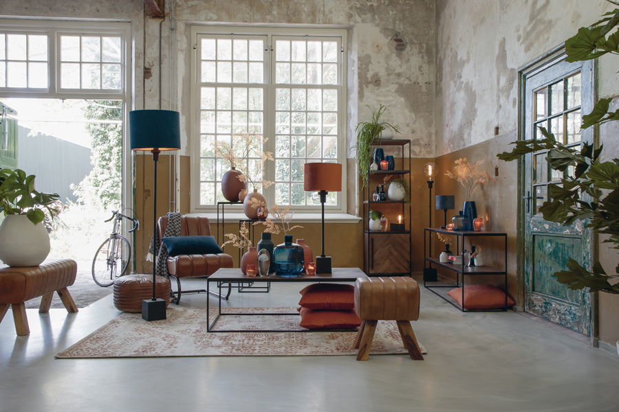 Light & Living - Lampenkap VELOURS - 35x35x30 - Blauw