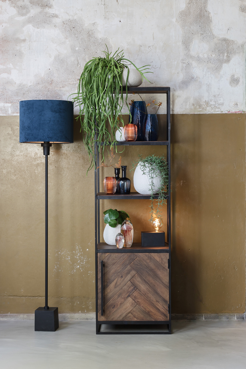 Light & Living - Lampenkap VELOURS - 40x40x30 - Blauw