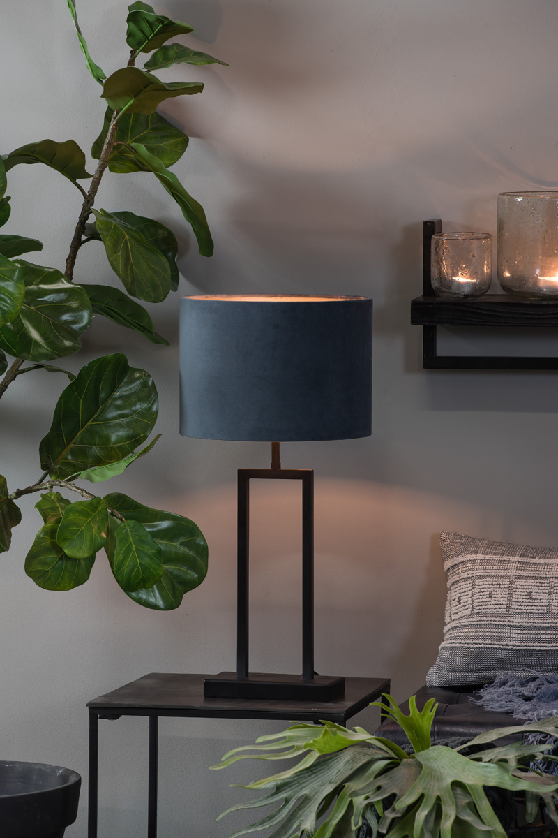 Light & Living - Lampenkap VELOURS - 40x40x30 - Blauw