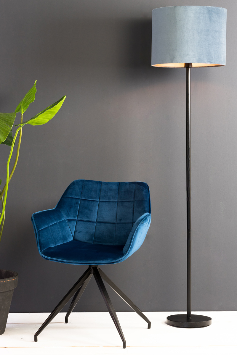 Light & Living - Lampenkap VELOURS - 40x40x30 - Blauw