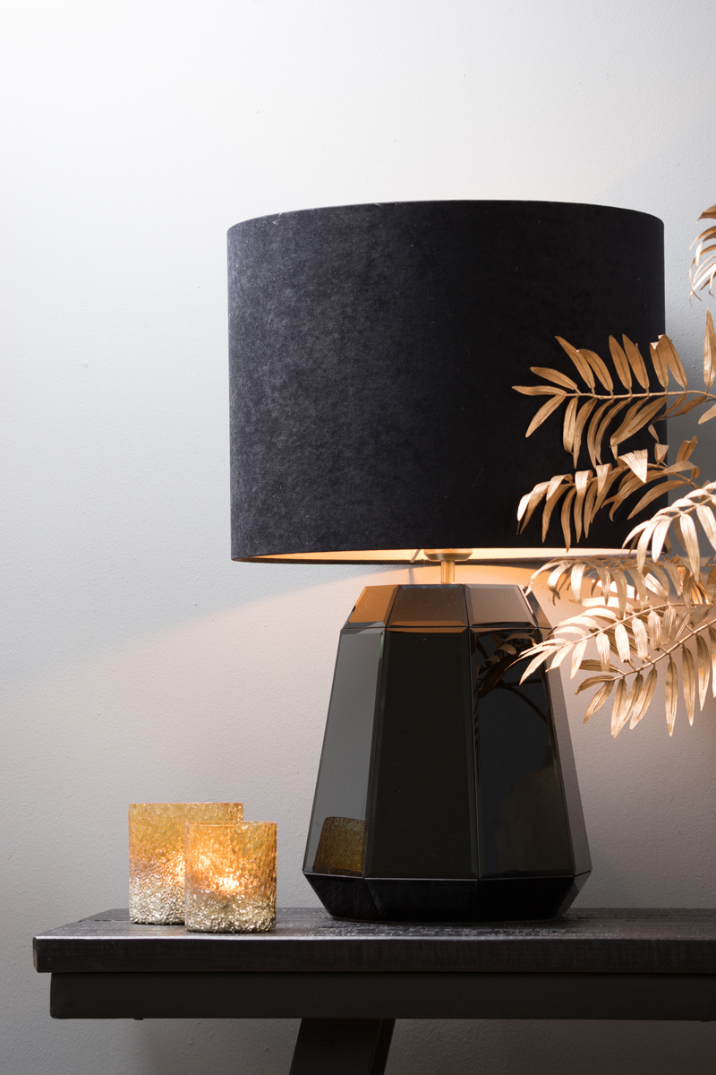 Light & Living - Lampenkap VELOURS - 40x40x30 - Zwart