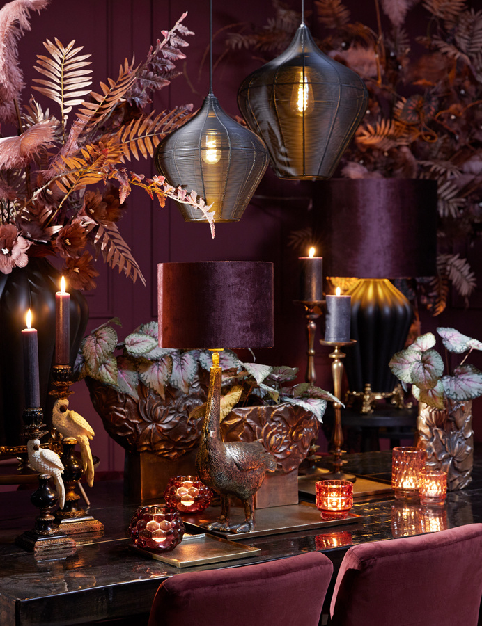 Light & Living - Lampenkap GEMSTONE - 40x40x30 - Paars