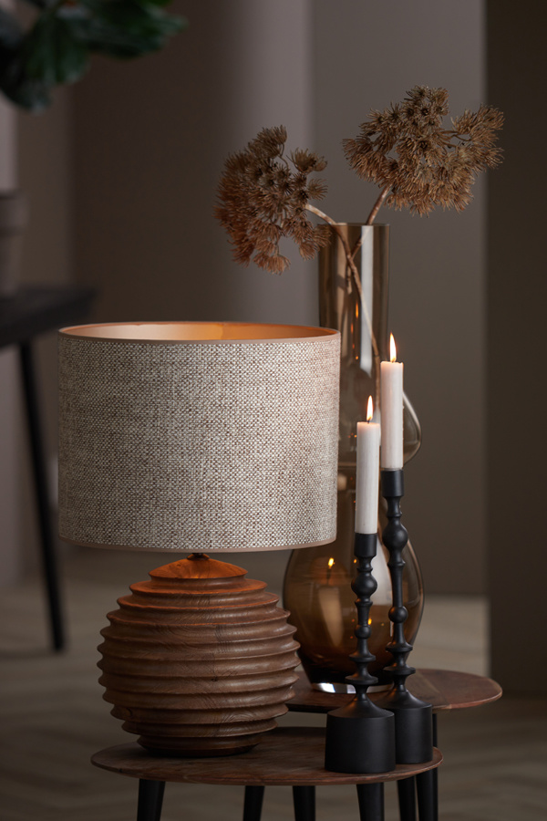 Light & Living - Lampenkap SAVERNA - 40x40x30 - Bruin