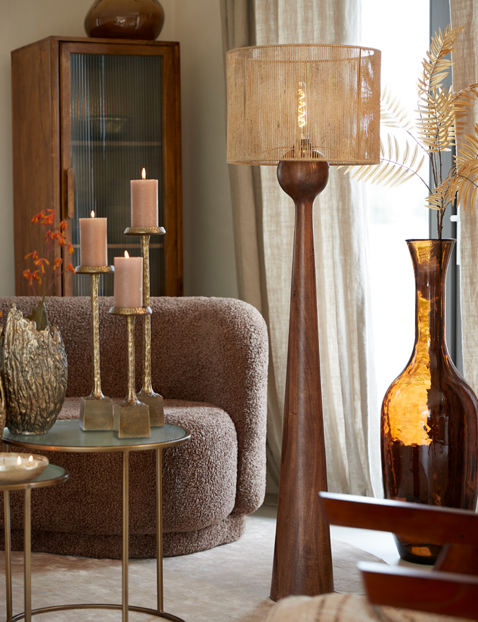 Light & Living - Lampenkap TOSSA - 40x40x30 - Bruin