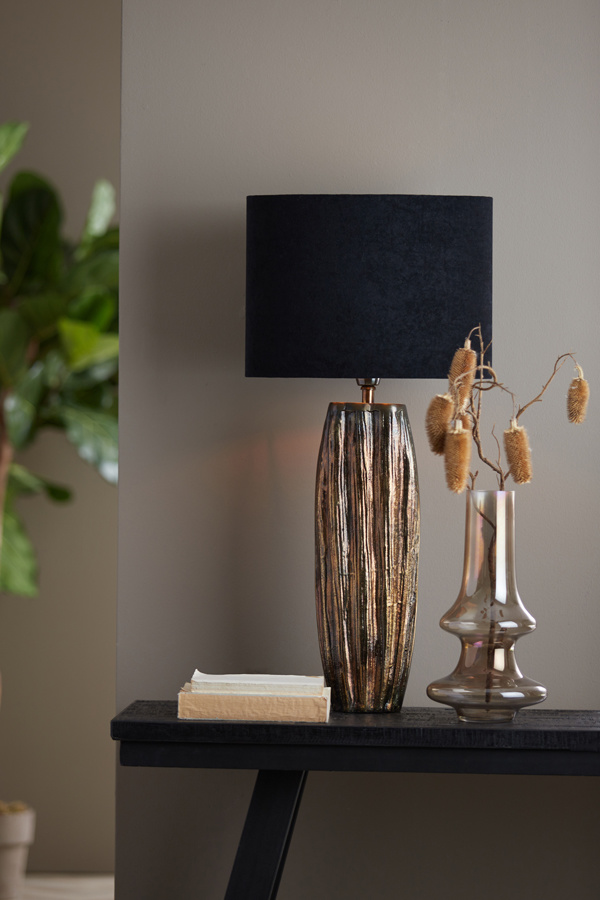 Light & Living - Lampenkap VELOURS - 38x17.5x28 - Zwart