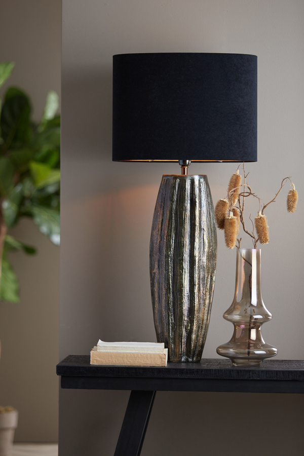 Light & Living - Lampenkap VELOURS - 45x21x32 - Zwart