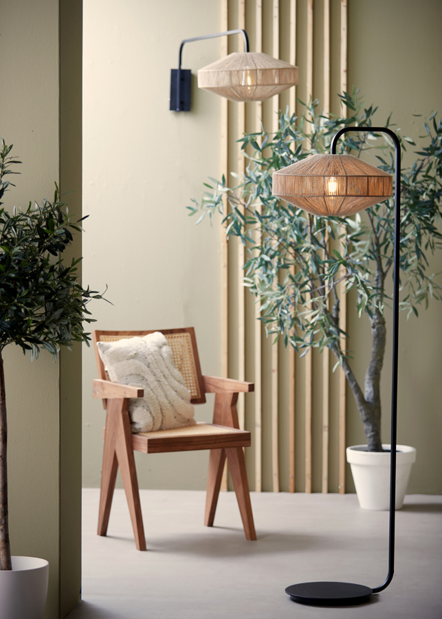 Light & Living - Vloerlamp LYRA  - 43x43x164cm - Bruin