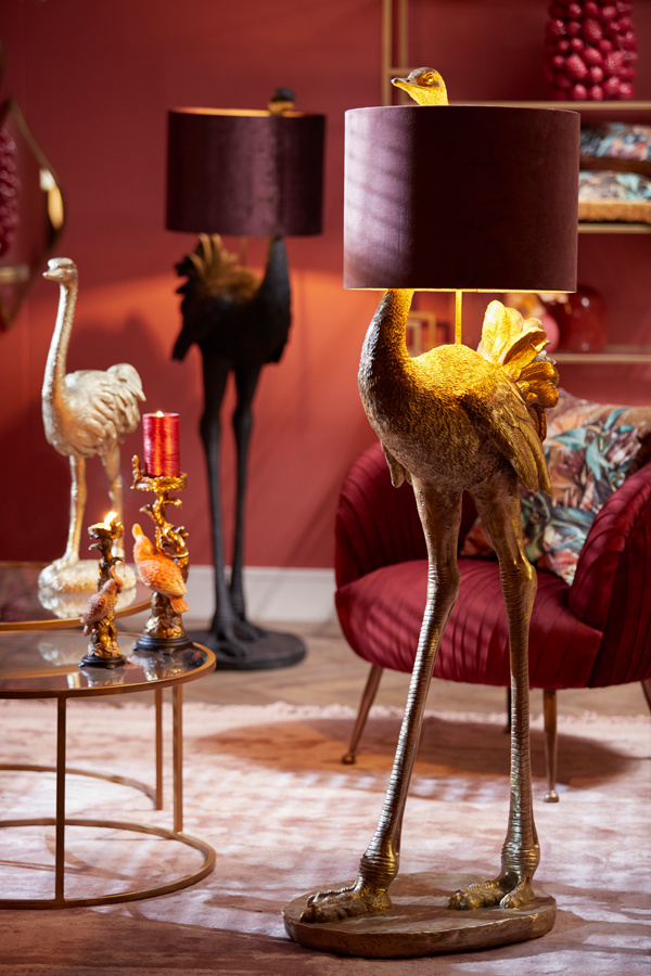Light & Living - Vloerlamp OSTRICH - 62x50x146.5cm - Zwart