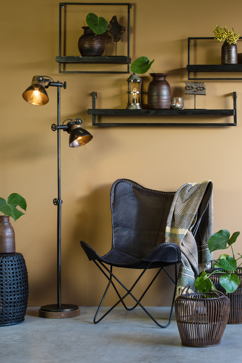 Light & Living - Vloerlamp JODY  - 40x30x165cm - Zwart