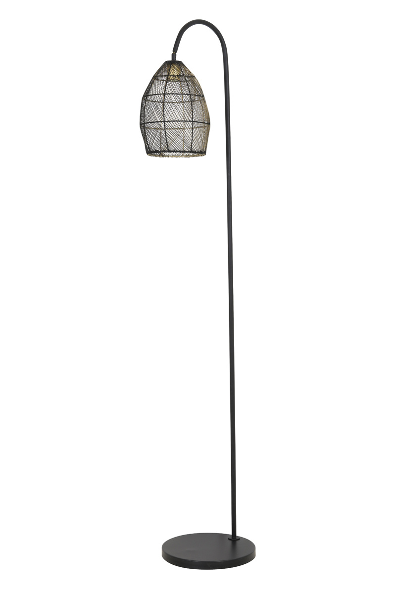 Light & Living - Vloerlamp MEYA  - 34x30.5x172cm - Zwart