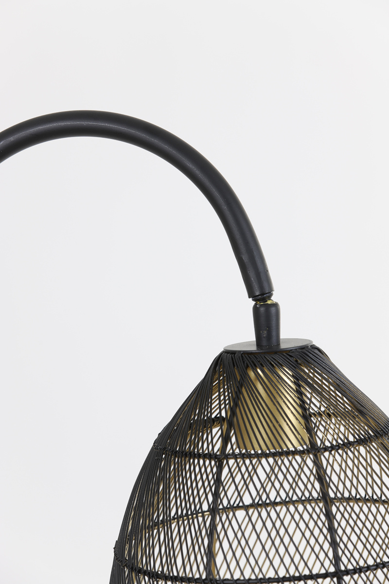 Light & Living - Vloerlamp MEYA  - 34x30.5x172cm - Zwart