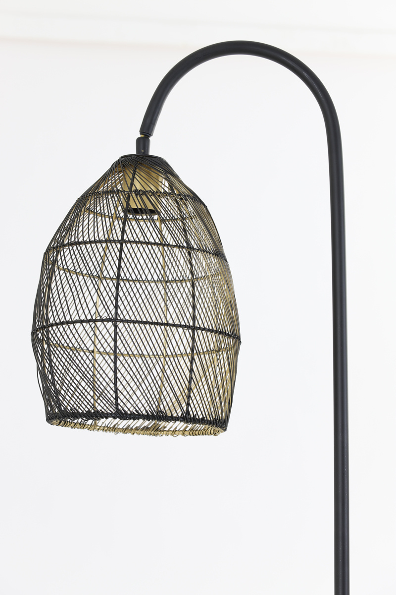 Light & Living - Vloerlamp MEYA  - 34x30.5x172cm - Zwart