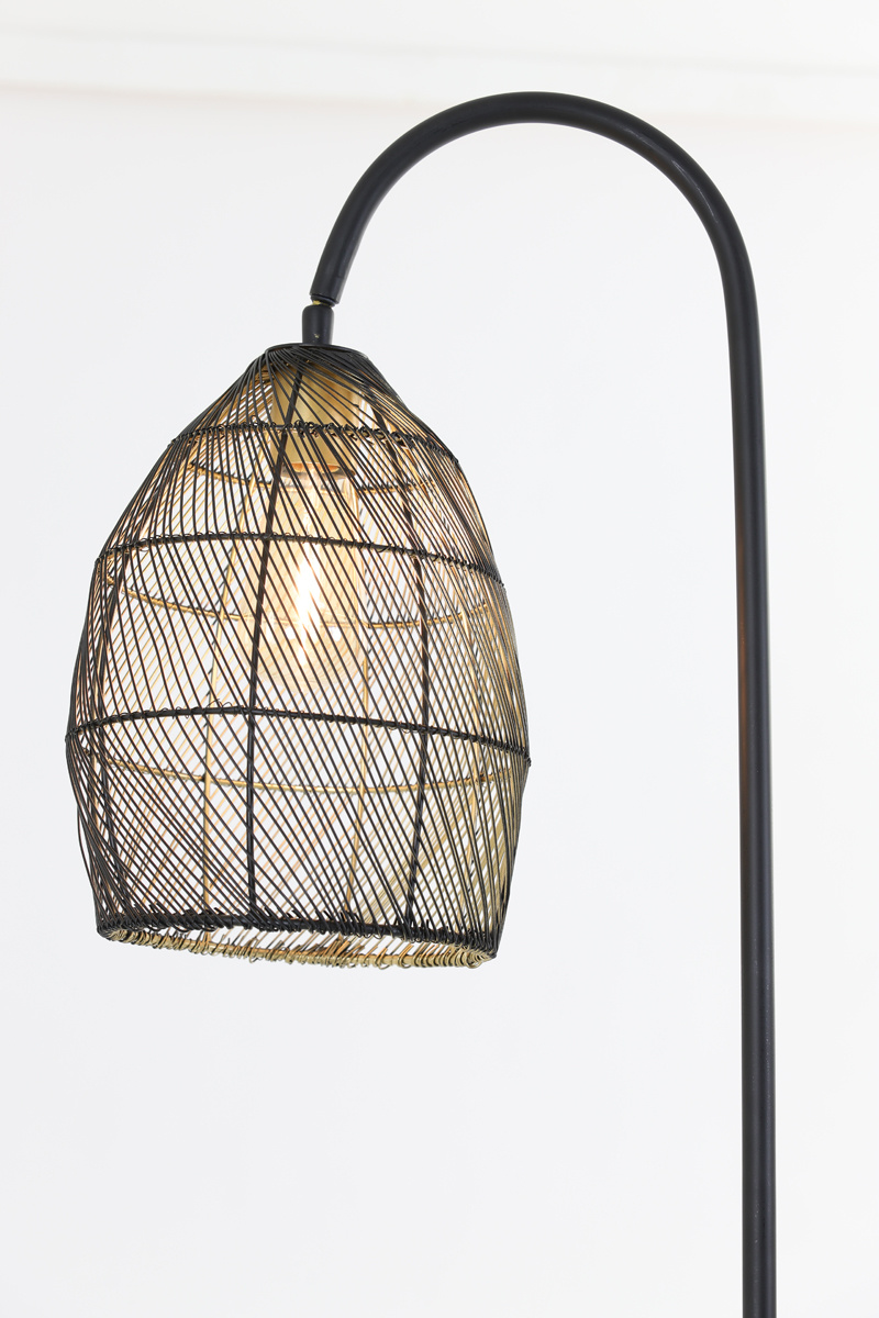 Light & Living - Vloerlamp MEYA  - 34x30.5x172cm - Zwart