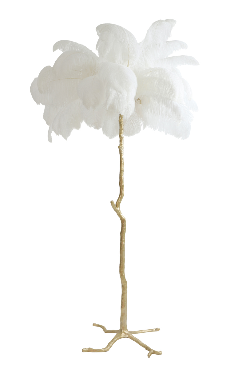 Light & Living - Vloerlamp FEATHER  - 95x95x180cm - Wit