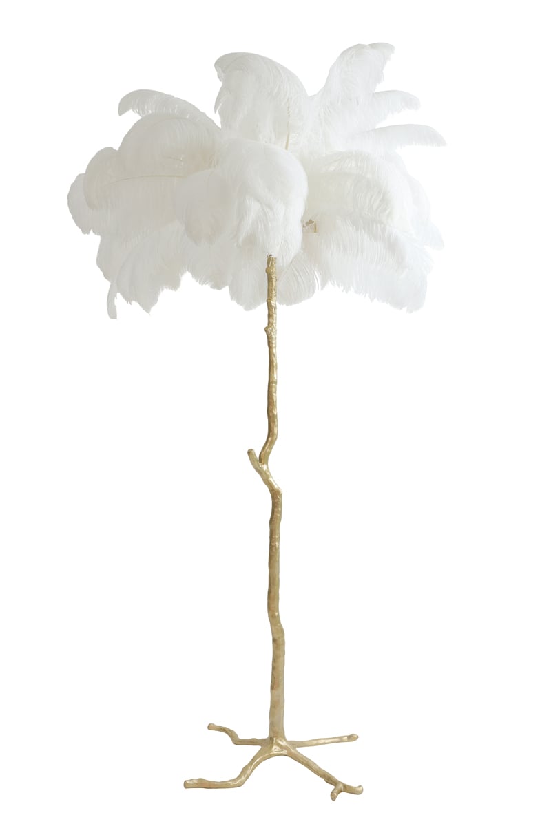 Light & Living - Vloerlamp FEATHER  - 95x95x180cm - Wit