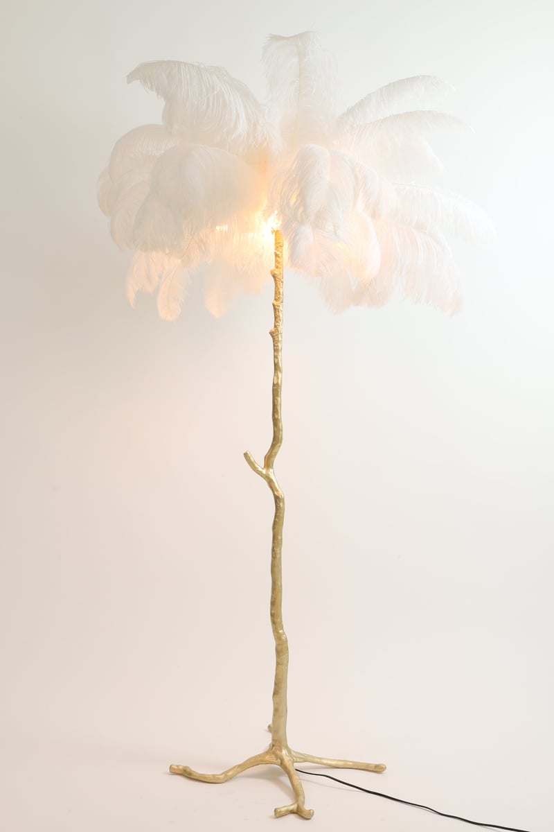 Light & Living - Vloerlamp FEATHER  - 95x95x180cm - Wit