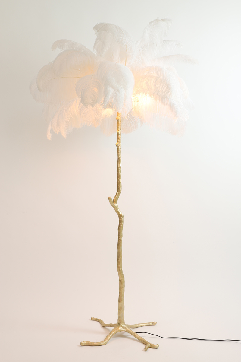Light & Living - Vloerlamp FEATHER  - 95x95x180cm - Wit