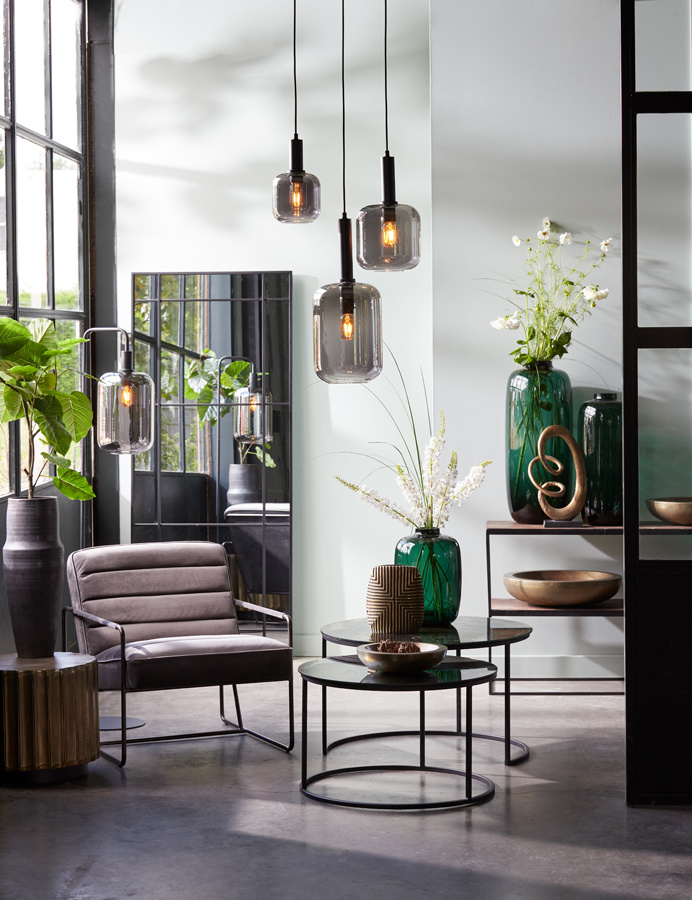 Light & Living - Vloerlamp LEKAR  - 35.5x28x155cm - Grijs