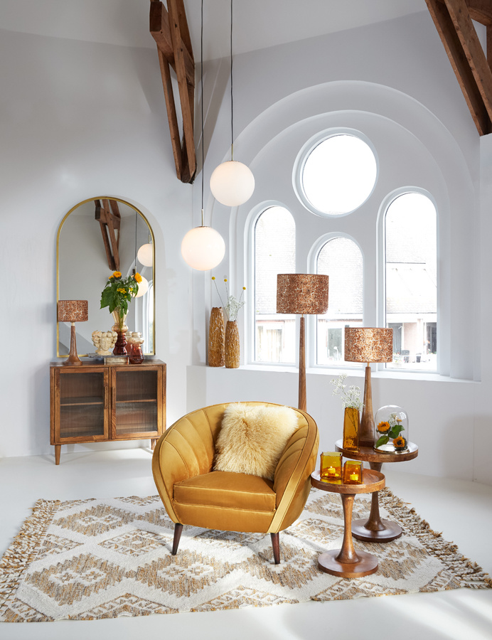 Light & Living - Vloerlamp JOVANY  - 25x25x135cm - Bruin