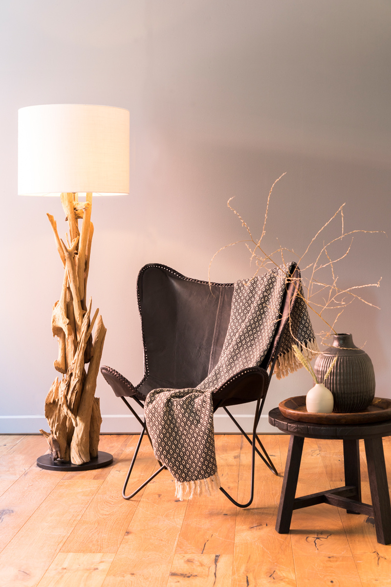 Light & Living - Vloerlamp VIDIN  - 35x35x133cm - Bruin