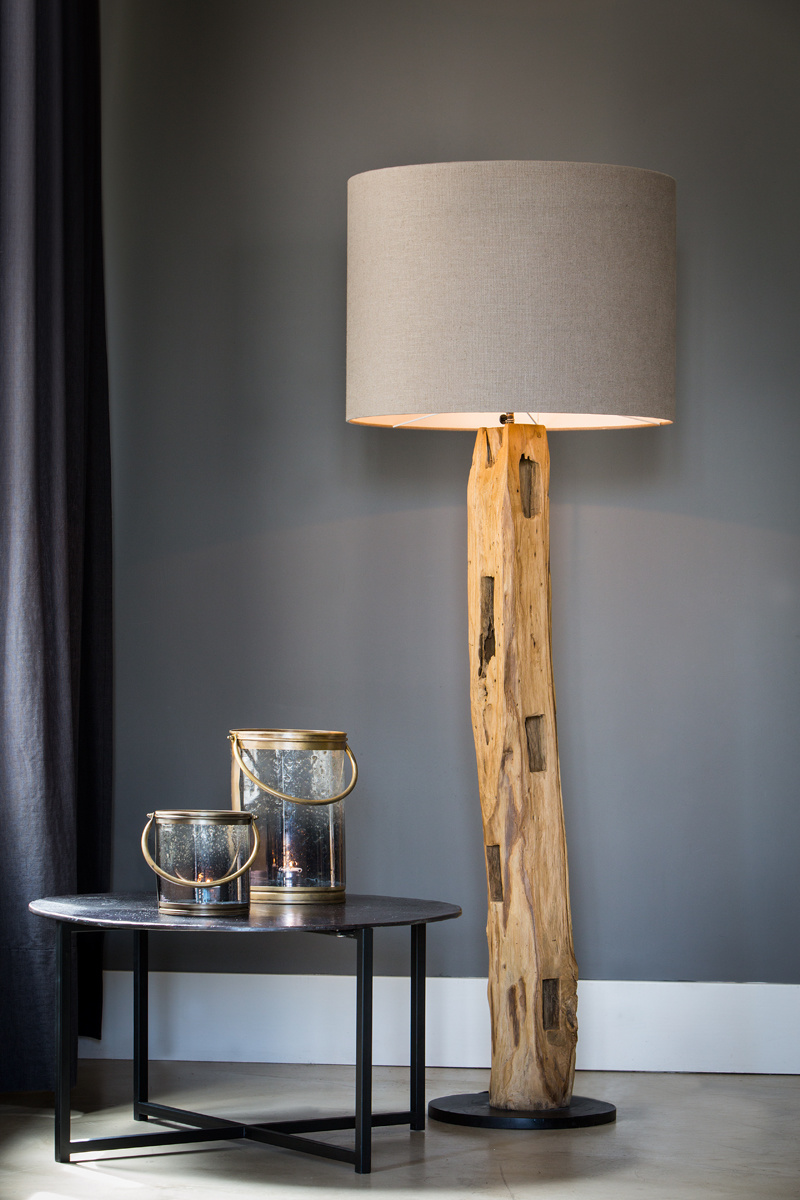 Light & Living - Vloerlamp KARLOVO  - 35x35x144cm - Bruin