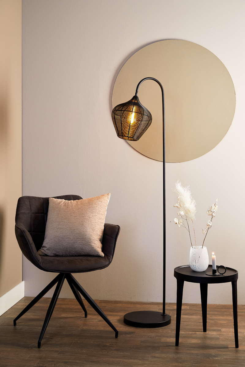 Light & Living - Vloerlamp ALVARO  - 35x30x160cm - Zwart