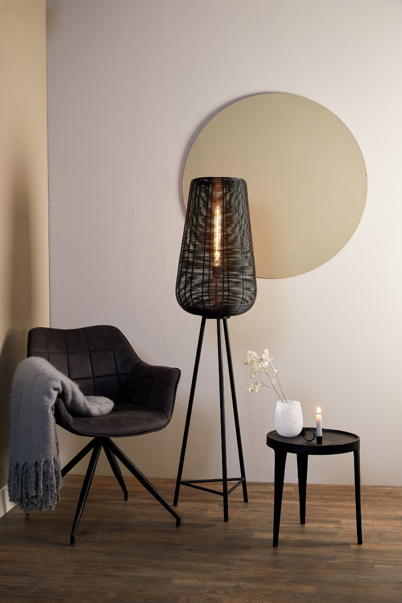 Light & Living - Vloerlamp ADETA  - 37x37x147cm - Zwart