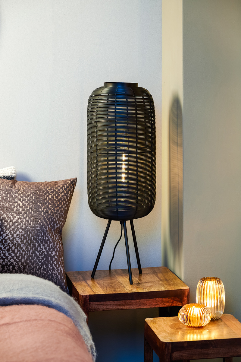 Light & Living - Tafellamp TOMEK - Ø21x55cm - Zwart