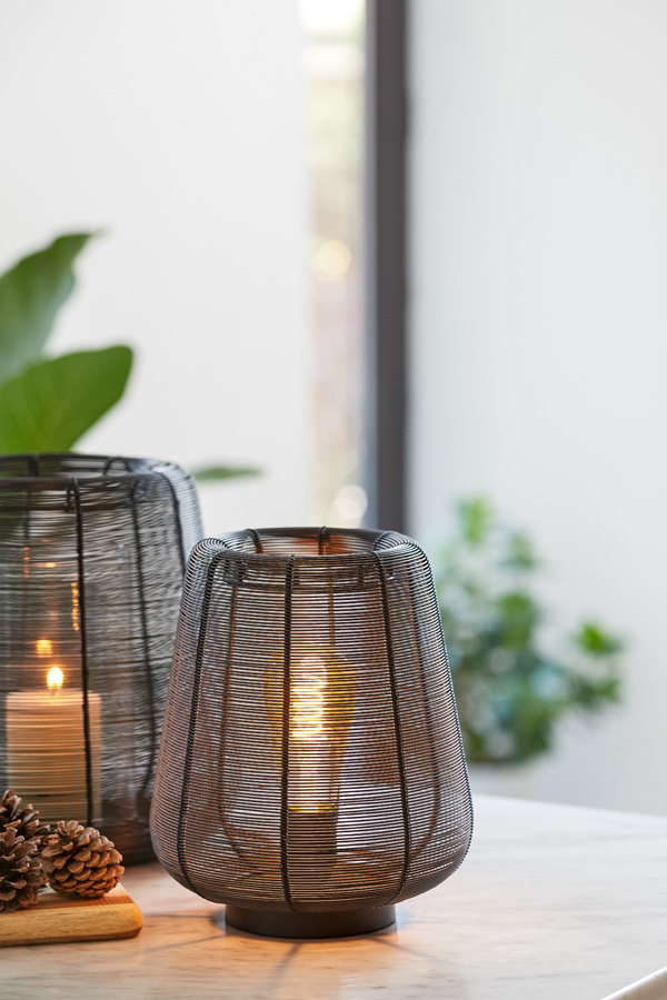 Light & Living - Tafellamp ADETA - Ø22x26cm - Zwart