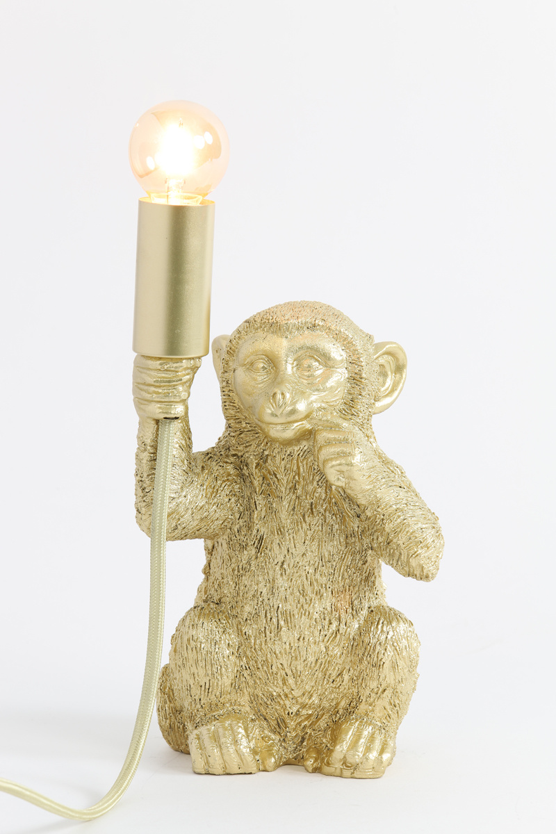 Light & Living - Tafellamp MONKEY - 13x12.5x23.5cm - Goud