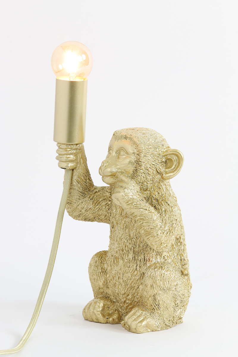 Light & Living - Tafellamp MONKEY - 13x12.5x23.5cm - Goud
