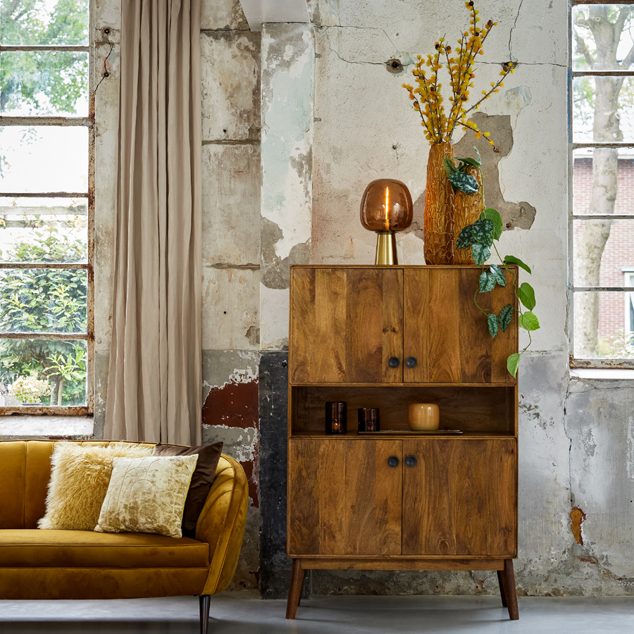 Light & Living - Tafellamp MAYSONY - Ø22x40cm - Bruin