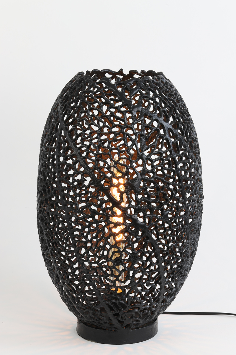 Light & Living - Tafellamp SINULA - Ø33x52cm - Zwart